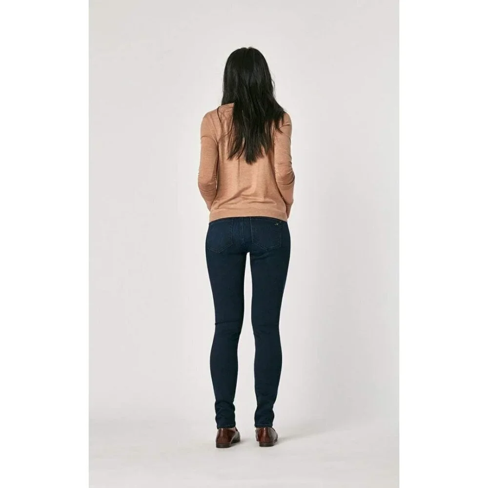 Women's Mid-Rise Skinny Jeans Cotton Elastane Versatile Casual Wear